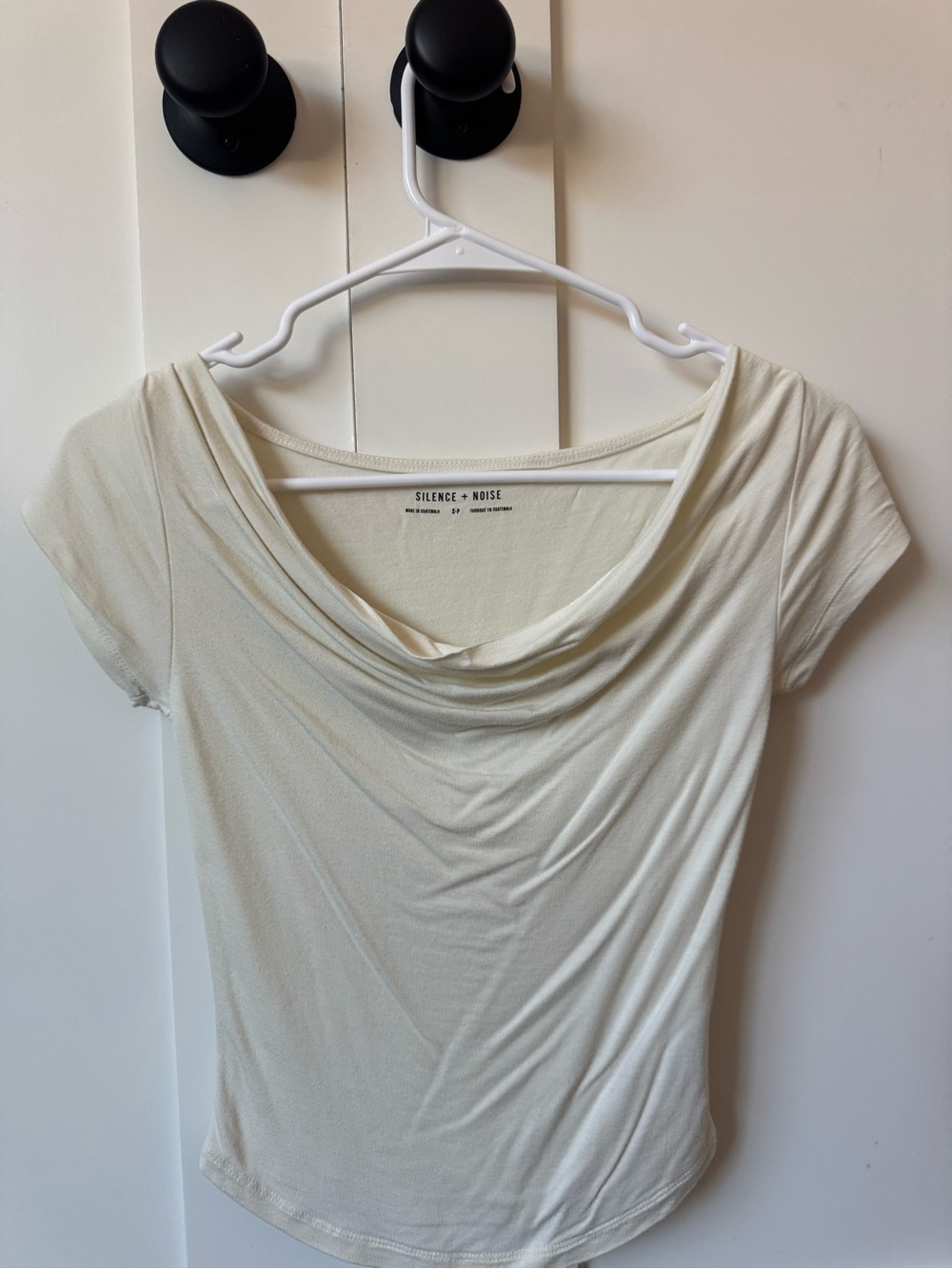 Urban Outfitters Silence + Noise Lara Cowl Neck Top Ivory